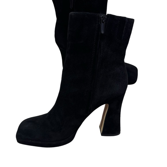 Sam Edelman Boots Womens Size 11 Black Cowhide Suede Jaye Chunky Heel Booties - Picture 4 of 9